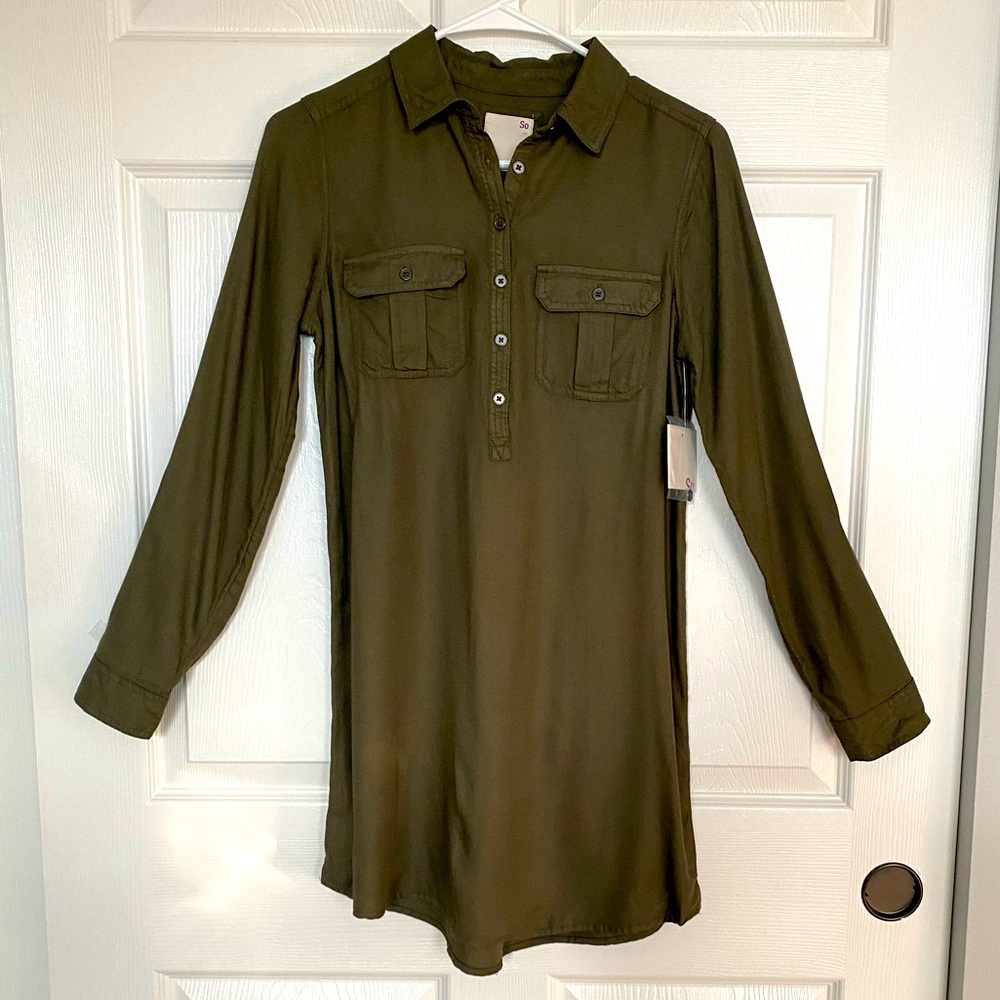 NWT Girls Army Green Dress, Sz Small